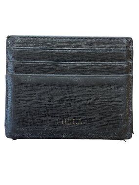 FURLA Onyx Classic Leather Credit Card Case, black